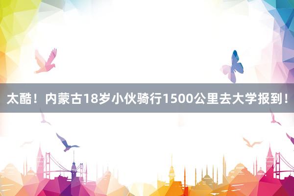 太酷！内蒙古18岁小伙骑行1500公里去大学报到！